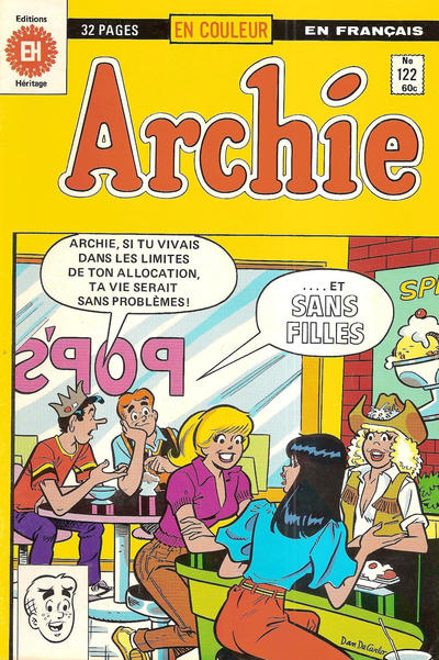 Cover for Archie (Editions Héritage, 1971 series) #122