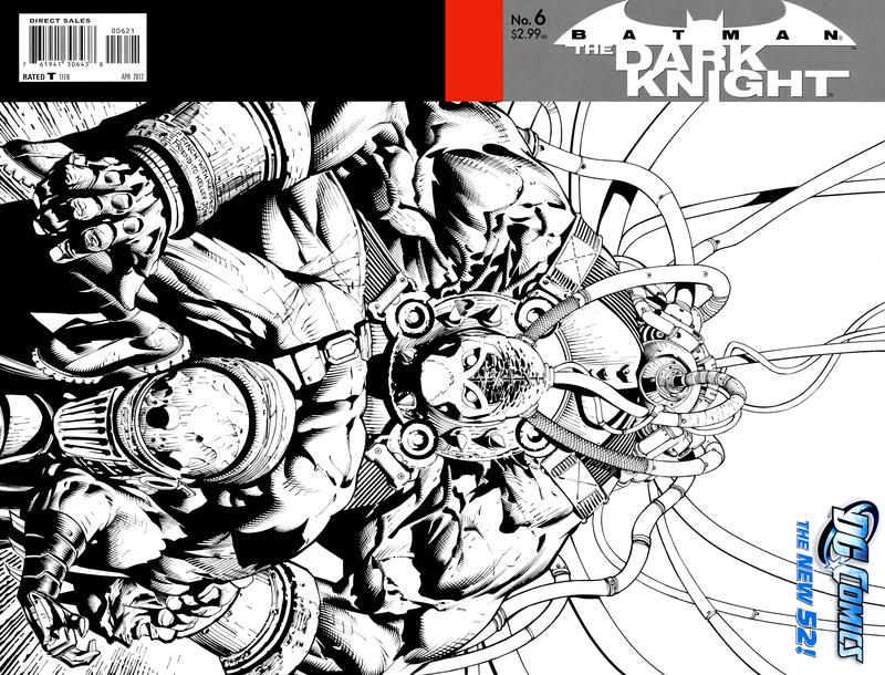 Cover for Batman: The Dark Knight (DC, 2011 series) #6 [David Finch / Richard Friend Black & White Wraparound Cover]