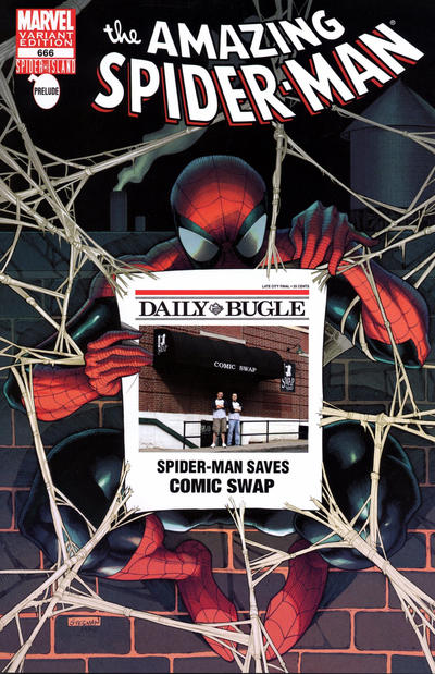 Cover for The Amazing Spider-Man (Marvel, 1999 series) #666 [Variant Edition - Comic Swap Bugle Exclusive]