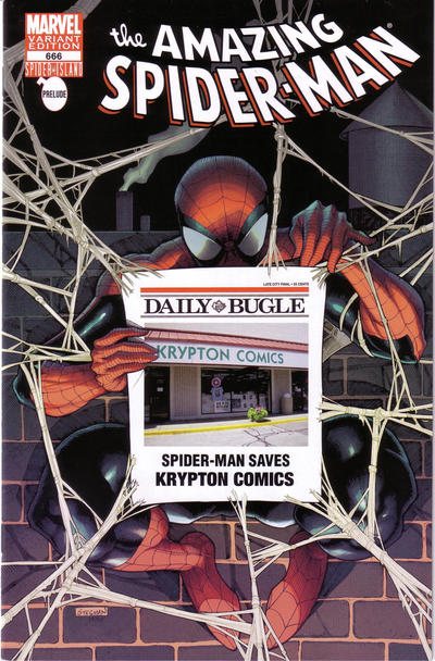 Cover for The Amazing Spider-Man (Marvel, 1999 series) #666 [Variant Edition - Krypton Comics Store Exclusive]