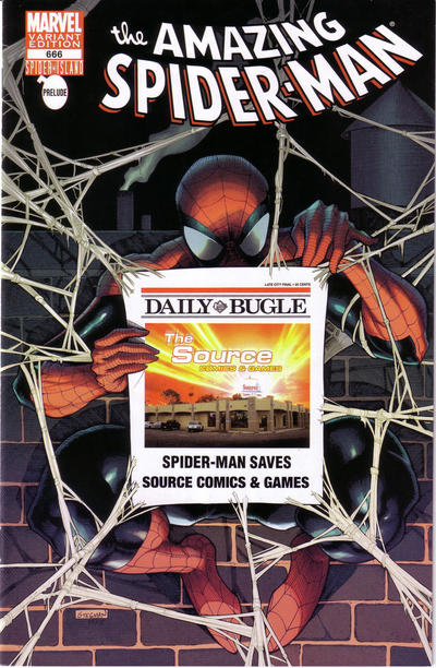 Cover for The Amazing Spider-Man (Marvel, 1999 series) #666 [Variant Edition - Sources Comics and Games Bugle Exclusive]