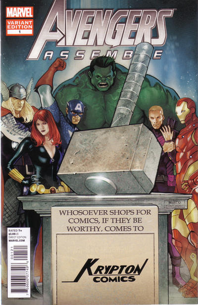 Cover for Avengers Assemble (Marvel, 2012 series) #1 [Krypton Comics Store Variant]
