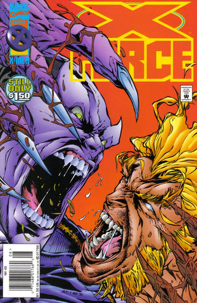 Cover for X-Force (Marvel, 1991 series) #45 [Newsstand]