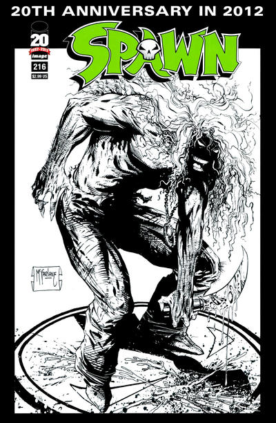 Cover for Spawn (Image, 1992 series) #216 [Sketch Variant Cover by Todd McFarlane]