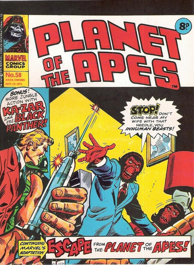 Cover for Planet of the Apes (Marvel UK, 1974 series) #58