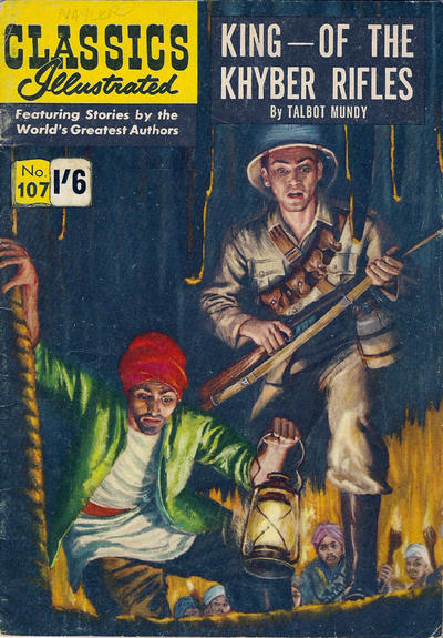Cover for Classics Illustrated (Thorpe & Porter, 1951 series) #107 - King of the Khyber Rifles [HRN 129]