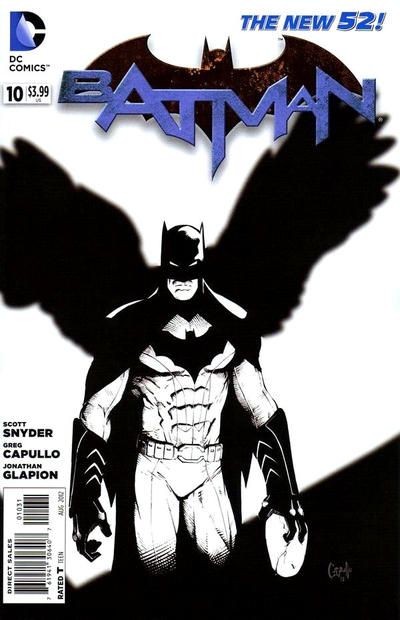 Cover for Batman (DC, 2011 series) #10 [Greg Capullo Black & White Cover]