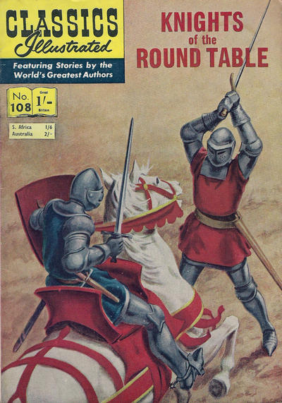 Cover for Classics Illustrated (Thorpe & Porter, 1951 series) #108 - Knights of the Round Table [HRN 106]