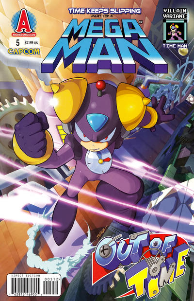 Cover for Mega Man (Archie, 2011 series) #5 [Villain Variant: Time Man Cover Patrick Spaziante]