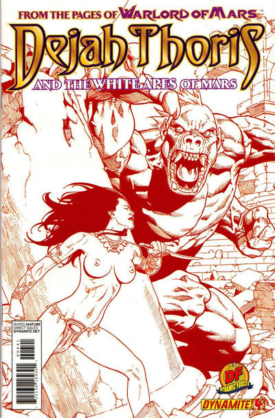 Cover for Dejah Thoris and the White Apes of Mars (Dynamite Entertainment, 2012 series) #4 [Dynamic Forces Sean Chen risqué red ]