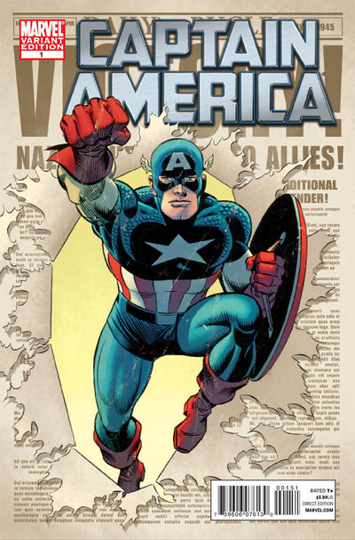Cover for Captain America (Marvel, 2011 series) #1 [John Romita Variant]