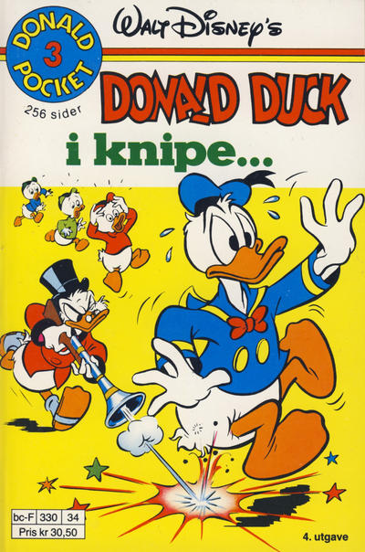 Cover for Donald Pocket (Hjemmet / Egmont, 1968 series) #3 - Donald Duck i knipe ... [4. opplag Reutsendelse 330 34]