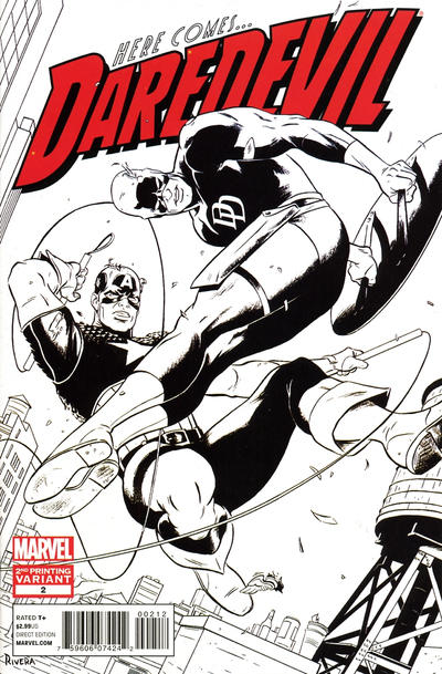 Cover for Daredevil (Marvel, 2011 series) #2 [2nd Printing]