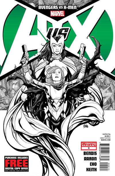 Cover for Avengers vs. X-Men (Marvel, 2012 series) #0 [6th Printing "Recycling" Cover by Frank Cho]