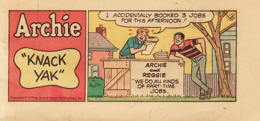 Cover for Archie "Knack Yak" [Fairmont Potato Chip giveaway] (Archie, 1970 series) 