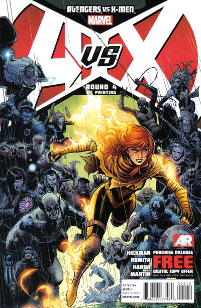 Cover for Avengers vs. X-Men (Marvel, 2012 series) #4 [2nd Printing Cover by Jim Cheung]