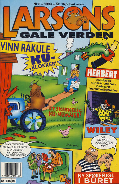 Cover for Larsons gale verden (Bladkompaniet / Schibsted, 1992 series) #8/1993