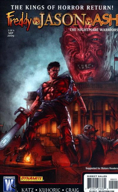 Cover for Freddy vs Jason vs Ash (of Army of Darkness): The Nightmare Warriors (DC, 2009 series) #2 [Jason Craig Cover]