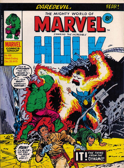 Cover for The Mighty World of Marvel (Marvel UK, 1972 series) #168