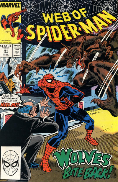 Cover for Web of Spider-Man (Marvel, 1985 series) #51 [Direct]