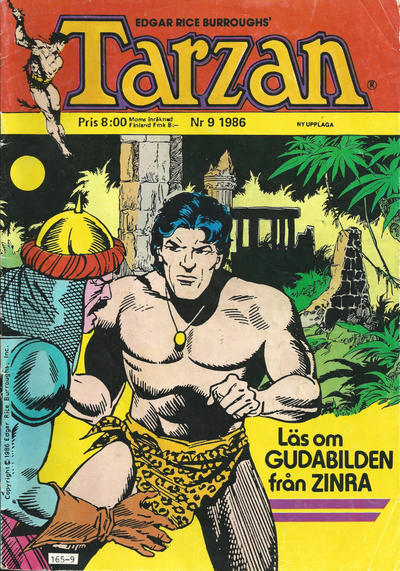 Cover for Tarzan (Atlantic Förlags AB, 1977 series) #9/1986
