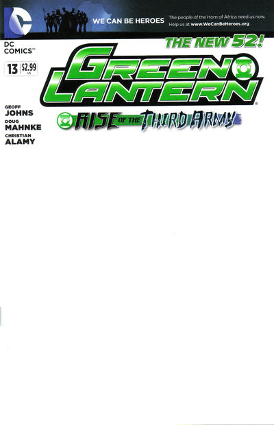 Cover for Green Lantern (DC, 2011 series) #13 [We Can Be Heroes Blank Cover]