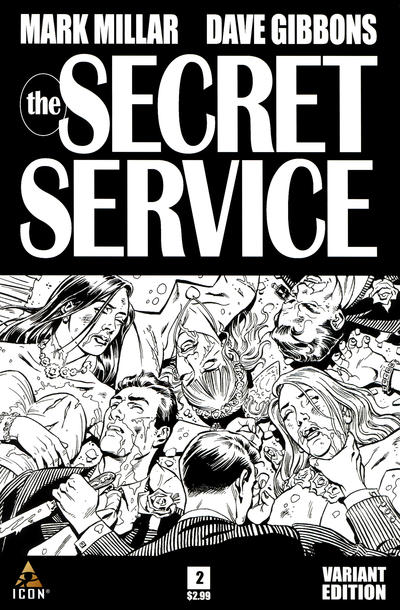 Cover for The Secret Service (Marvel, 2012 series) #2 [Black and White Variant]