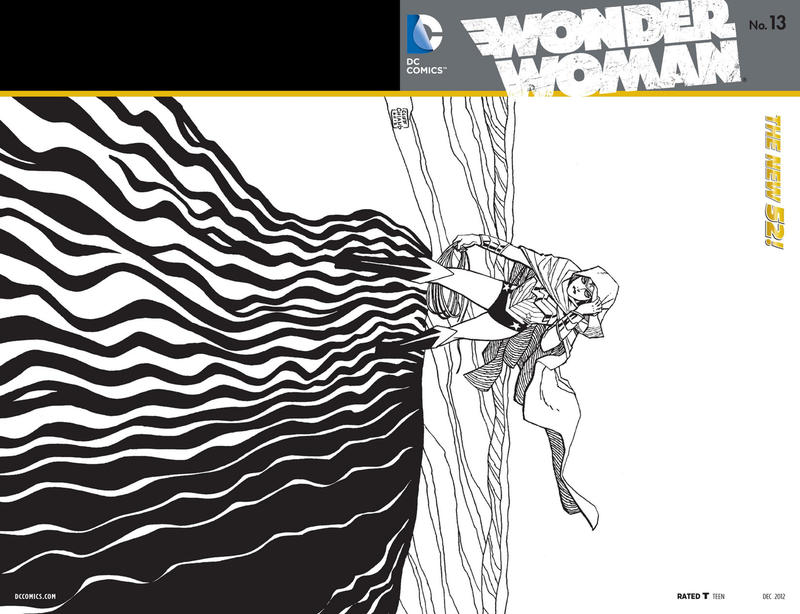 Cover for Wonder Woman (DC, 2011 series) #13 [Cliff Chiang Black & White Wraparound Cover]