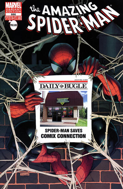 Cover for The Amazing Spider-Man (Marvel, 1999 series) #666 [Variant Edition - Comix Connection Bugle Exclusive]