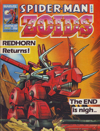 Cover for Spider-Man and Zoids (Marvel UK, 1986 series) #51