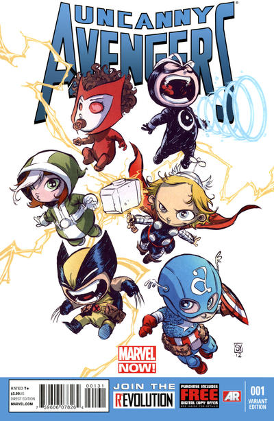 Cover for Uncanny Avengers (Marvel, 2012 series) #1 [Skottie Young Baby Variant]