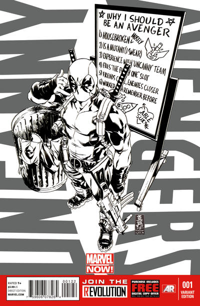 Cover for Uncanny Avengers (Marvel, 2012 series) #1 [Deadpool Sketch Variant]