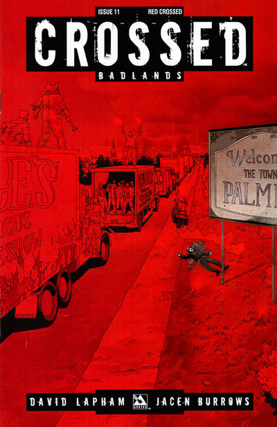 Cover for Crossed Badlands (Avatar Press, 2012 series) #11 [Incentive Red Crossed Cover - Jacen Burrows]