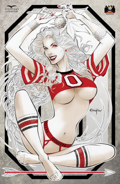 Cover for Grimm Fairy Tales Presents Robyn Hood (Zenescope Entertainment, 2012 series) #1 [Cover F - 2012 Wizard World Ohio Red, White and Black Exclusive - Franchesco]
