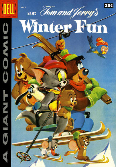 Cover for M.G.M.'s Tom and Jerry's Winter Fun (Dell, 1954 series) #6 [yellow Dell seal variant]