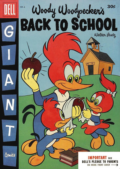 Cover for Walter Lantz Woody Woodpecker's Back to School (Dell, 1952 series) #4 [30¢]