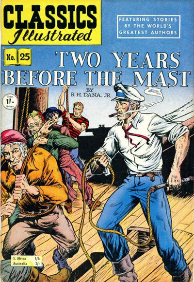 Cover for Classics Illustrated (Thorpe & Porter, 1951 series) #25 - Two Years Before the Mast [HRN #112]