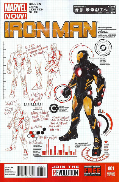 Cover for Iron Man (Marvel, 2013 series) #1 ["Design" Variant Cover by Carlo Pagulayan]