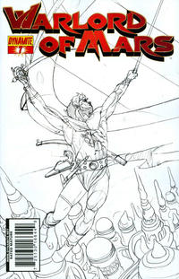 Cover Thumbnail for Warlord of Mars (Dynamite Entertainment, 2010 series) #7 [Black & White Retailer Incentive Sketch Variant Cover by Joe Jusko]