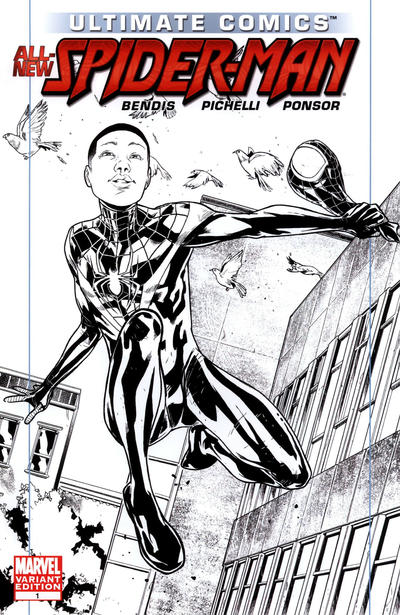 Cover for Ultimate Comics Spider-Man (Marvel, 2011 series) #1 [Marvel Retailer Resource Center Sketch Variant Cover by Sara Pichelli]