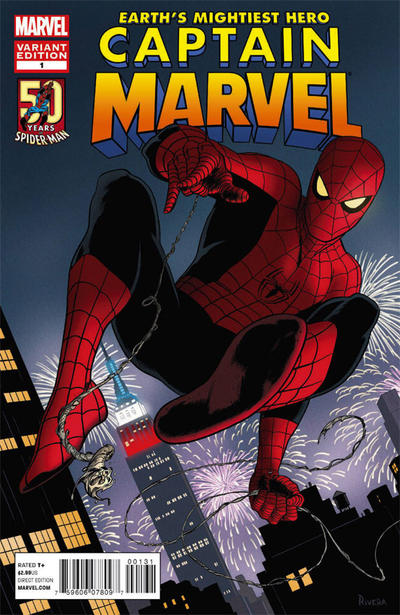 Cover for Captain Marvel (Marvel, 2012 series) #1 [50 Years of Spider-Man Variant]