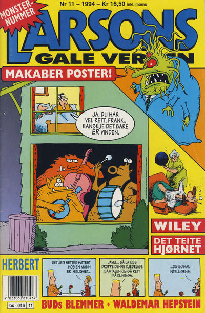 Cover for Larsons gale verden (Bladkompaniet / Schibsted, 1992 series) #11/1994