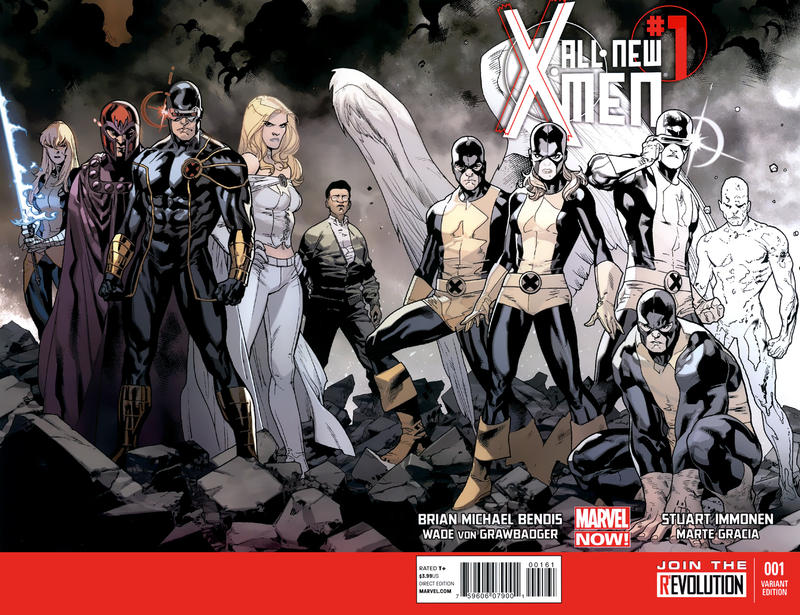 Cover for All-New X-Men (Marvel, 2013 series) #1 [Retailer Variant Wraparound Cover by Stuart Immonen]