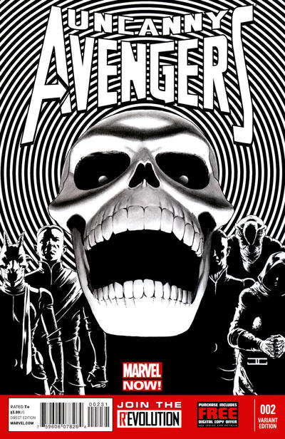 Cover for Uncanny Avengers (Marvel, 2012 series) #2 [Black & White Sketch Variant Cover by John Cassaday]