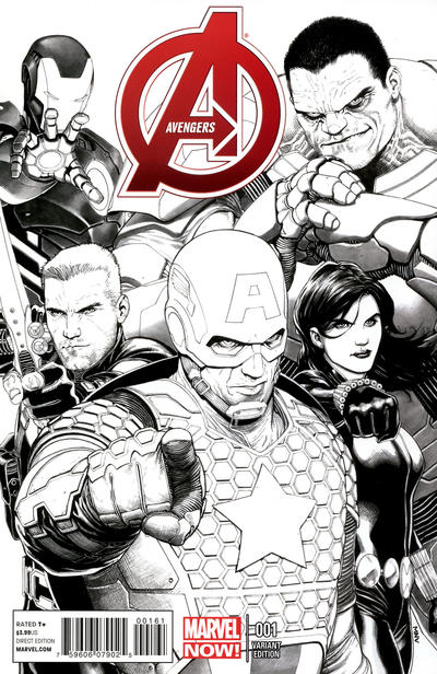 Cover for Avengers (Marvel, 2013 series) #1 [Sketch Variant Cover by Steve McNiven]