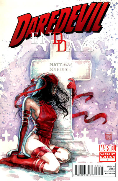 Cover for Daredevil: End of Days (Marvel, 2012 series) #3 [Variant Cover by David Mack - [Elektra by Murdock's Tomb]]