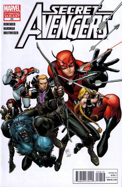Cover for Secret Avengers (Marvel, 2010 series) #22 [Second Printing]
