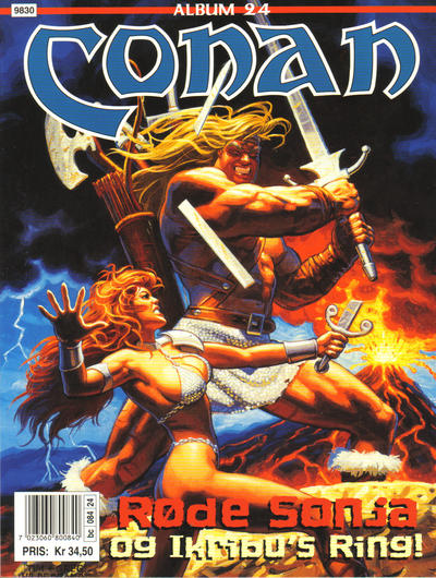 Cover for Conan album (Bladkompaniet / Schibsted, 1992 series) #24 - Røde Sonja og Ikribu's ring!