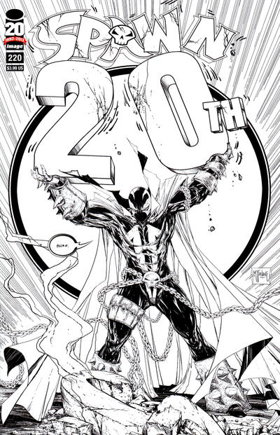 Cover for Spawn (Image, 1992 series) #220 [Cover F - B&W Incentive Sketch by Todd McFarlane]