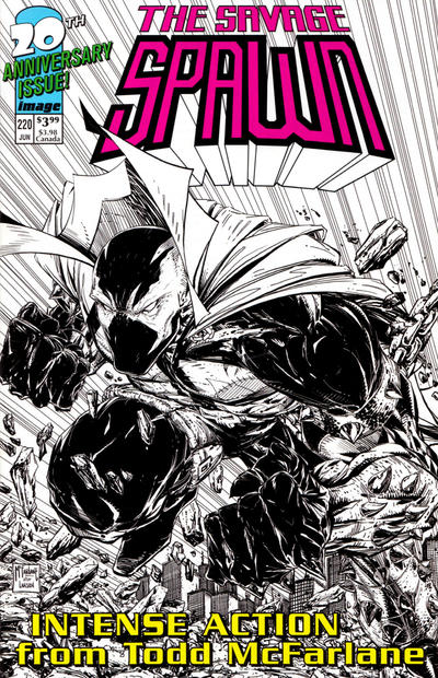 Cover for Spawn (Image, 1992 series) #220 [Cover D - B&W Incentive Sketch by Todd McFarlane]